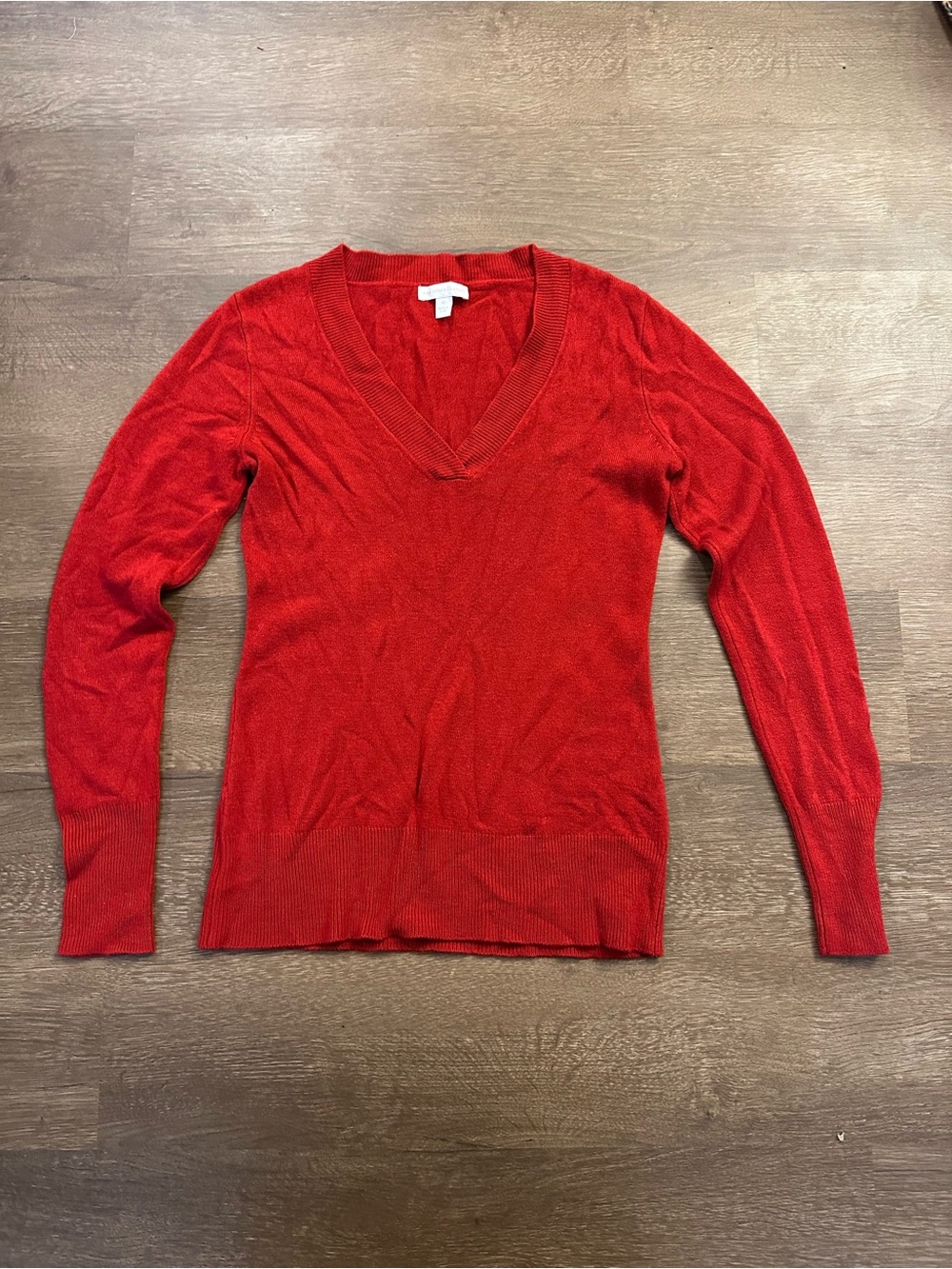 New York & Company Red V-Neck Sweater